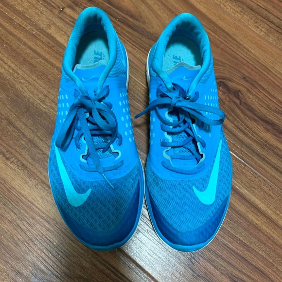 bright blue nike shoes